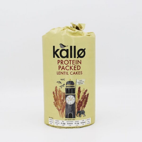 Kallo Protein Packed Lentil Cakes (100g) - Organic to your door