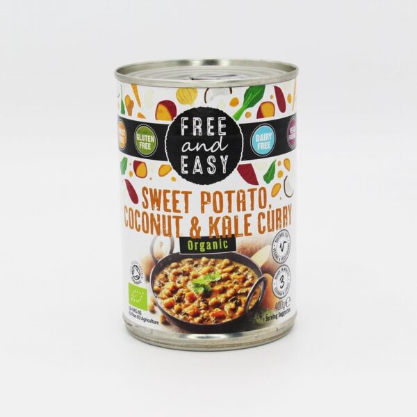 Free & Easy Sweet Potato  Coconut & Kale Curry (400g) - Organic to your door