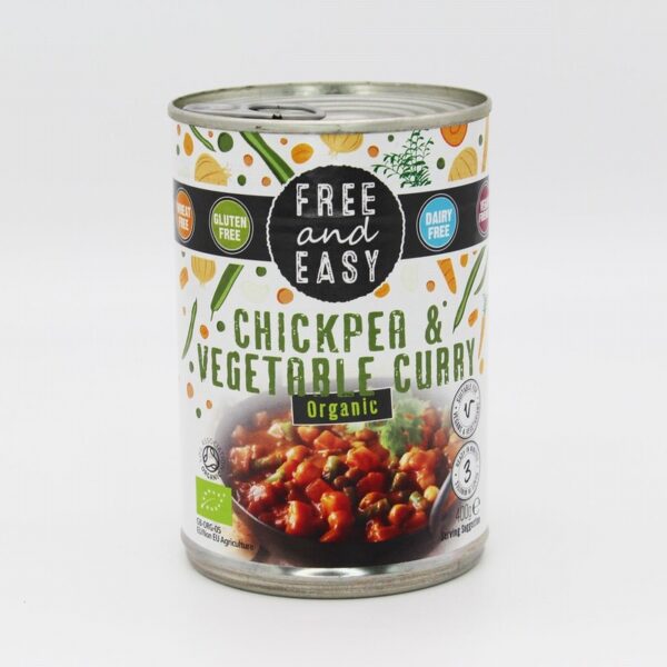 Free & Easy Organic Chickpea & Vegetable Curry (400g) - Organic to your door